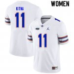 Women's Florida Gators #11 Jalen Kitna NCAA Nike White Authentic Stitched College Football Jersey TXE8662HU